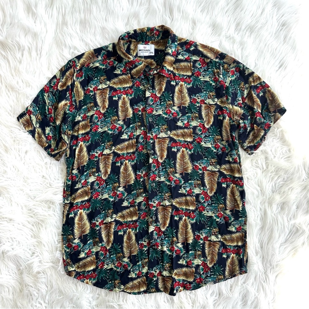 Michael Alexander Men's Tropical Print Shirt XXL, Fits like a Large